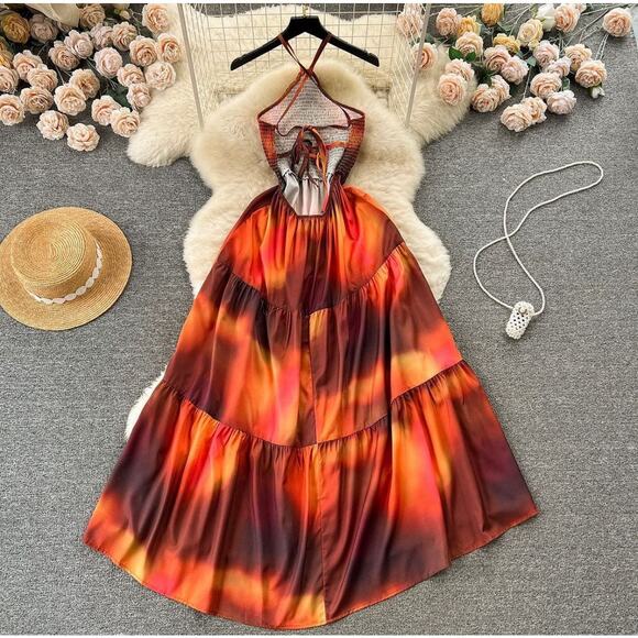 ZARA BLOGGER FAVORITE TIE DYE PRINTED DRESS - Picture 9 of 9